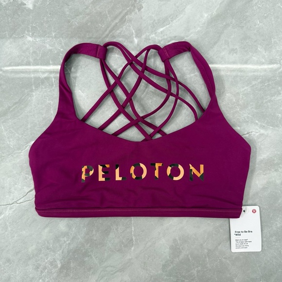 Women’s Lululemon Peloton Free To Be Bra Wild Animal Print Strappy Back Size 4 - Picture 1 of 14